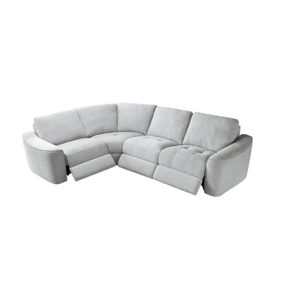 Upholstered Power Motion Modular 4-Piece 3-Recliner L-Sectional