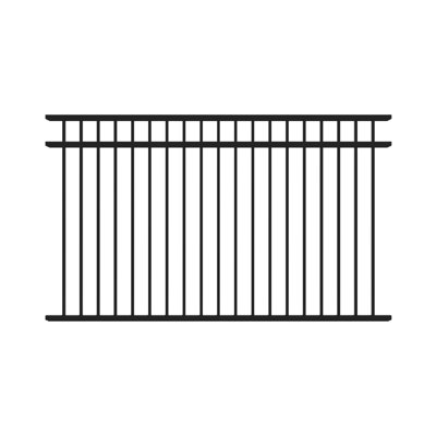 FORTRESS A2 2.5-in x 2.5-in x 6.5-ft Gloss Black Aluminum Flat Top and Bottom Design Gate End Post for Pool Application