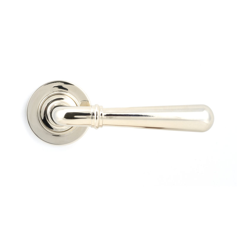 Newbury Lever on Rose Set (Plain), Polished Nickel