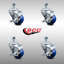 3.5 Inch SS Solid Polyurethane Swivel 10mm Threaded Stem Caster Set Brake