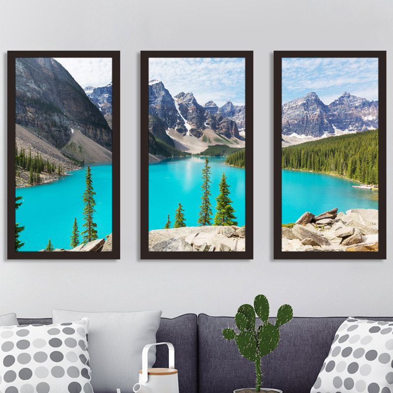 Banff - Ensemble de 3 reproductions de photos sur acrylique, H 33,5 po x l 52,5 po x P 1 po