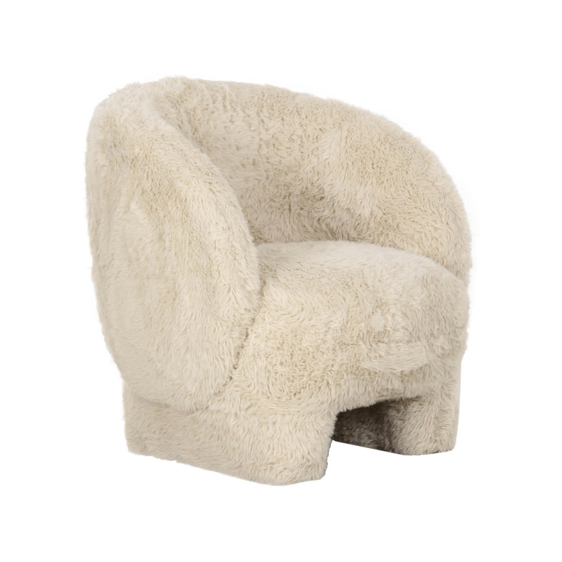 Natural Vegan Shearling Accent Chair, Naturel