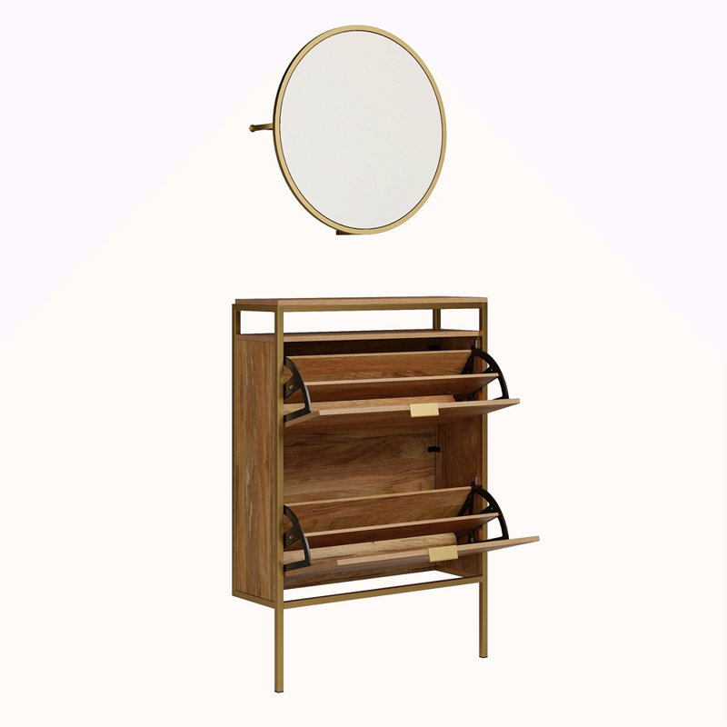 Armoire à chaussures murale avec miroir