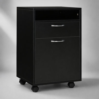 Organisateur de rangement mobile compact avec tiroir et armoire, idéal pour le bureau et la maison