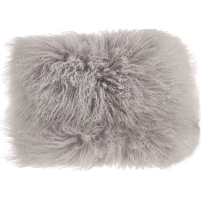 Housse et insert de coussin rectangulaire en laine d'agneau Iyana