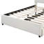 Lit plateforme tapissier avec tête de lit à motif brique et lit gigogne de taille XL-1268144758