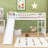 Fabiyi Twin size Loft Bed,Wood Loft Bed with Slide and Ladder-238113195
