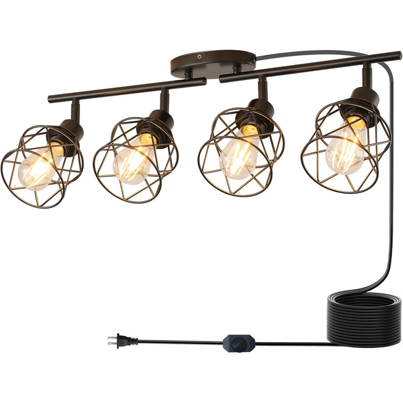 Dimmable 4 Light Plug In Ceiling Light
