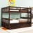 Full Over Full Wood Bunk Bed With Trundle, Ladder And Guardrails