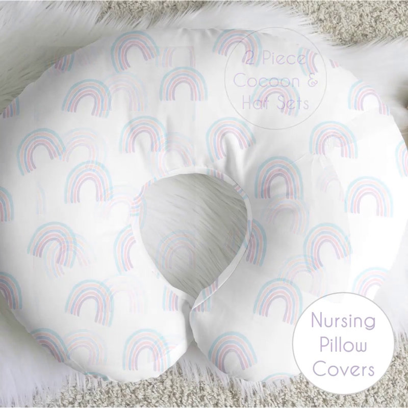 Pink and Turquoise Rainbow Print Twin Sheet Set