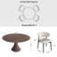 Ensemble de table de salle à manger à piédestal rond en bois massif avec chaises en bois massif rembourrées-1949829441-1949829471