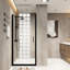 Porte de douche pivotante en verre trempé de 28 po x 72 po dans un cadre en aluminium noir mat, poignée en acier inoxydable, conception de balançoire à fonctionnement doux, salle de bain à séparation d'eau de 28 po x 72 po avec fonction, demi-verre de 1/4 po