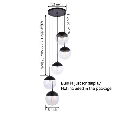 Corrigan Studio® 5 - Light Cluster Glass Globe Pendant Lights | Wayfair