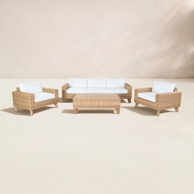 Margarita Outdoor Wicker Conversation Set, Brown