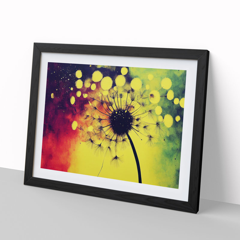 Dandelion Splash - Framed Print, Black, 34cm H x 46cm W x 2cm D