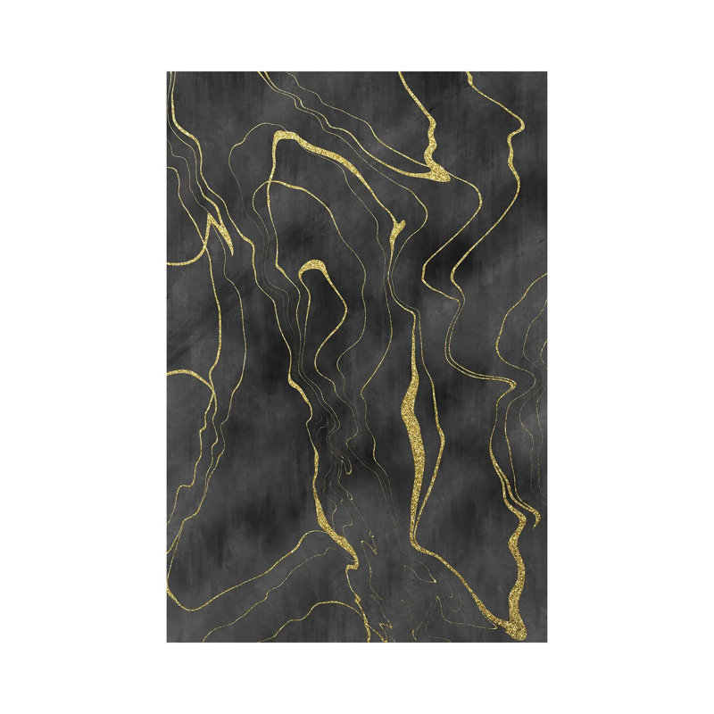 Golden Flows XII 1 Piece Wrapped Canvas Painting, 101.6 cm H x 66.04 cm W x 3.175 cm D