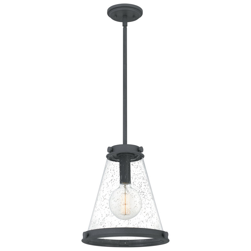 Luminaire suspendu conique 1 lumière auberge, Noir nuagé