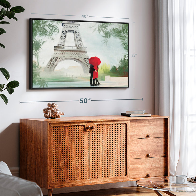 Impression sur toile «Tropical Paris Romance», H 27 po x l 40 po
