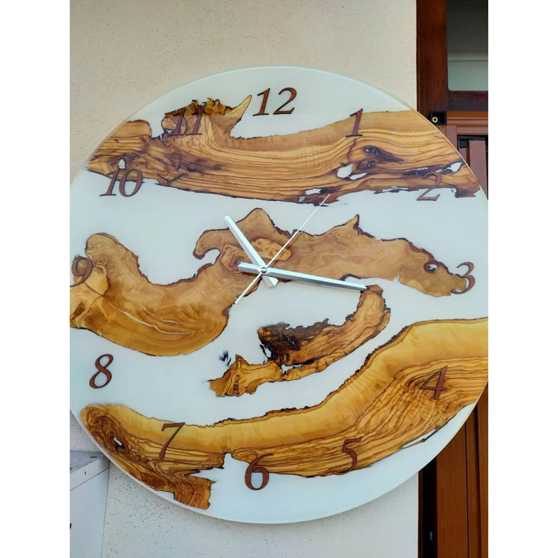 Horloge murale en bois, H 16 po x l 16 po x P 2 po