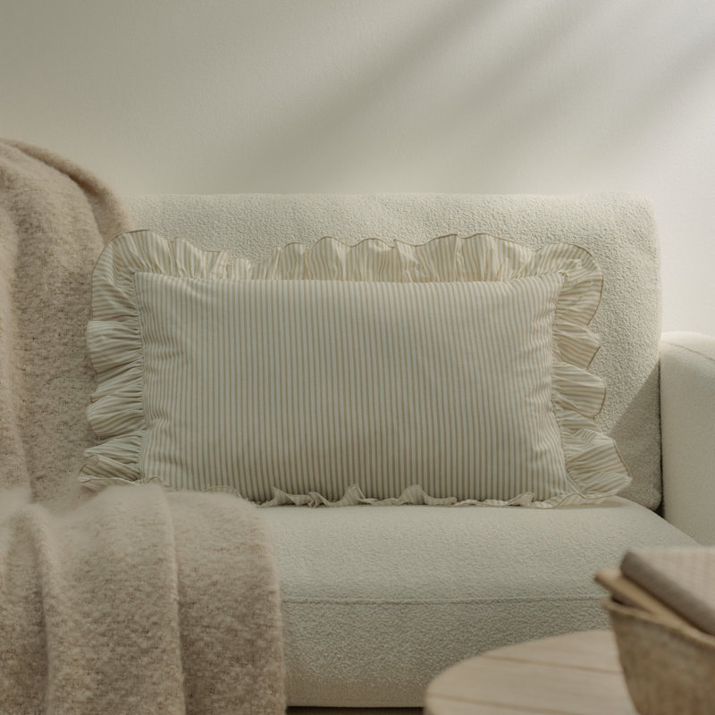 Striped Sand Rectangular Throw Pillow Cover