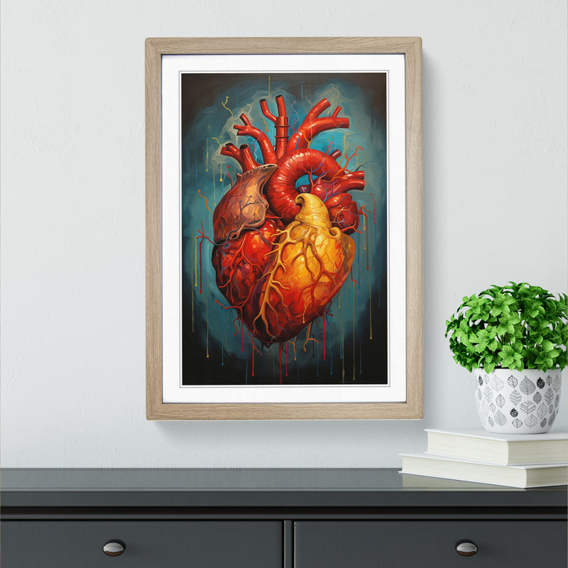 Anatomical Heart Expressionism - Framed Print