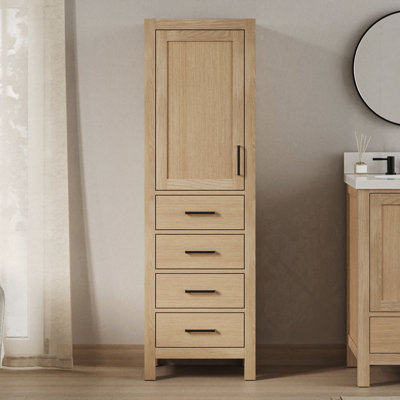 Armoire à linge en bois massif Amariani