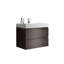 Meuble-lavabo mural en noyer de 30 po avec lavabo, grande vasque murale flottante pour salle de bain moderne Alice