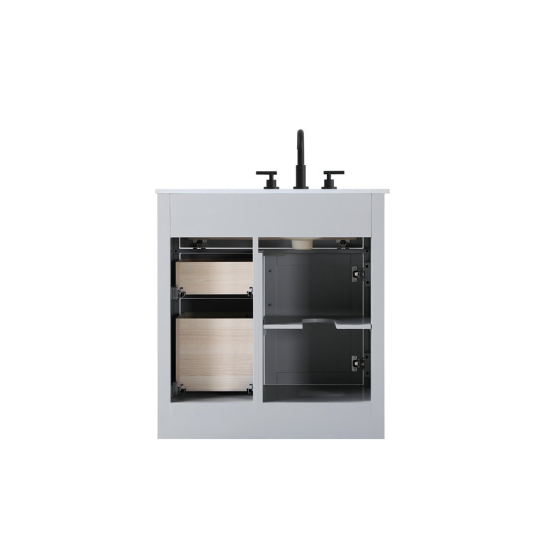Meuble-lavabo simple 32 po Ahner, Gris