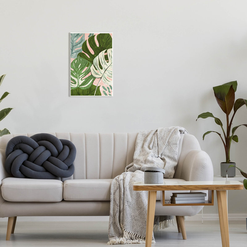 «Layered Monstera Plant Leaves», estampe numérique par Ziwei Li, H 19 po x l 13 po x P 0,5 po, Bois