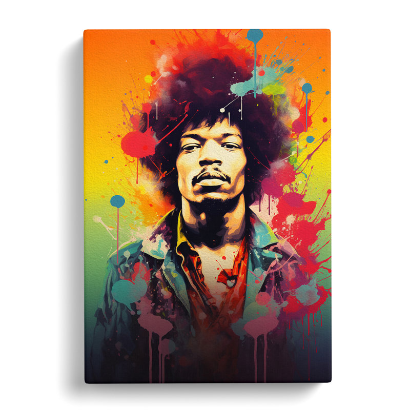 Jimi Hendrix Colour Field - No Frame Print, 50cm H x 35cm W x 3cm D