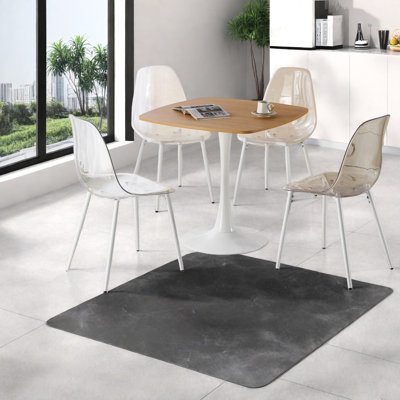 Sturdy Mdf Dining Table Sets And Metal Legs White For Family