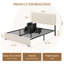 Lit plateforme moderne Queen Size en velours avec tête de lit et rangement sous le lit, beige-126355578-126355574