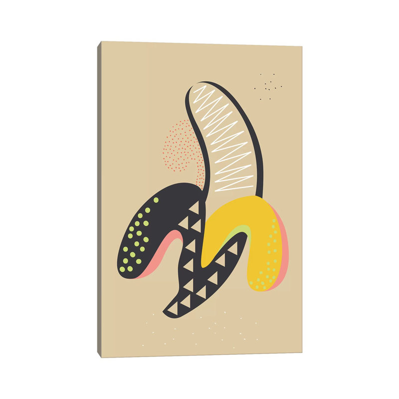 Banana by Flatowl - Wrapped Canvas Print, 20.32 cm H x 30.48 cm W