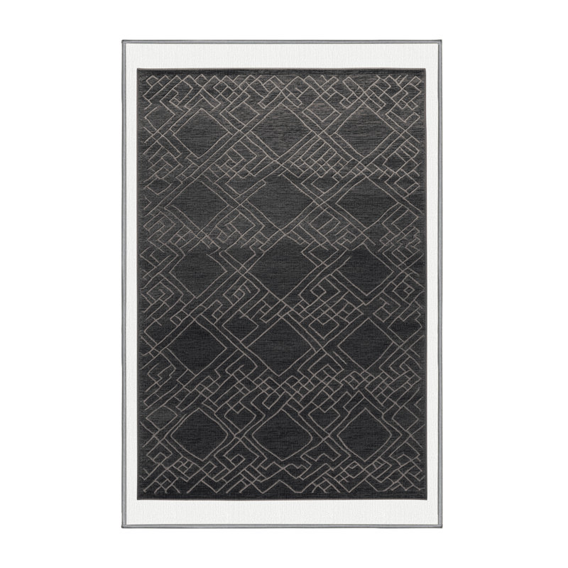 Tapis gris en treillis lavable à la machine, Tapis de couloir 2 pi x 4 pi