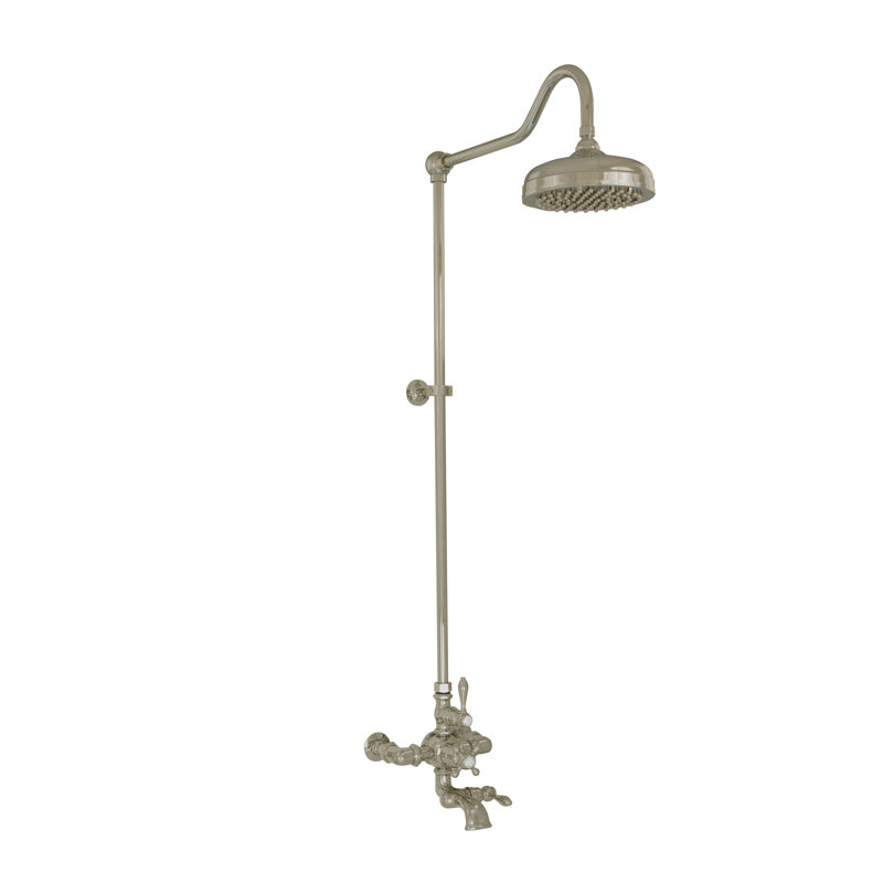 Système de douche thermostatique avec bec de baignoire par Strom Living P0903M, Nickel mat