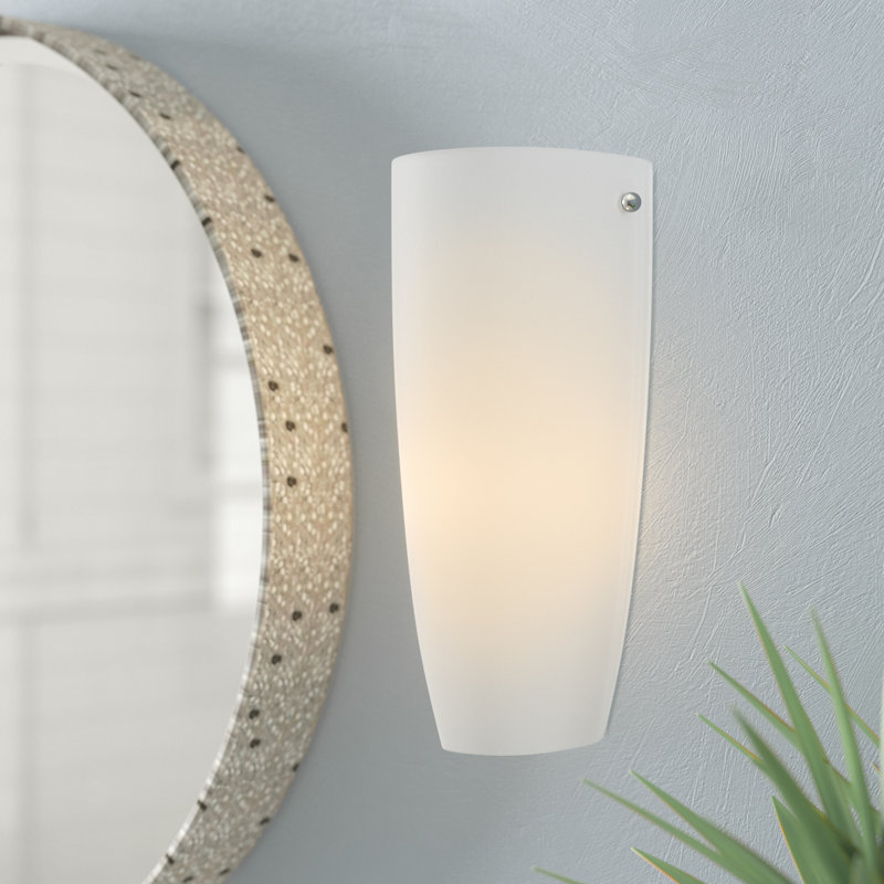 Annville 1 Light Wall Sconce - Brushed Steel Finish, Opal