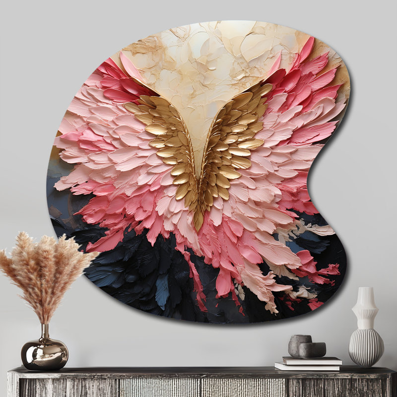 Oneil - "Abstract Spirals", impression murale en métal à forme unique, décoration murale asymétrique en métal rose