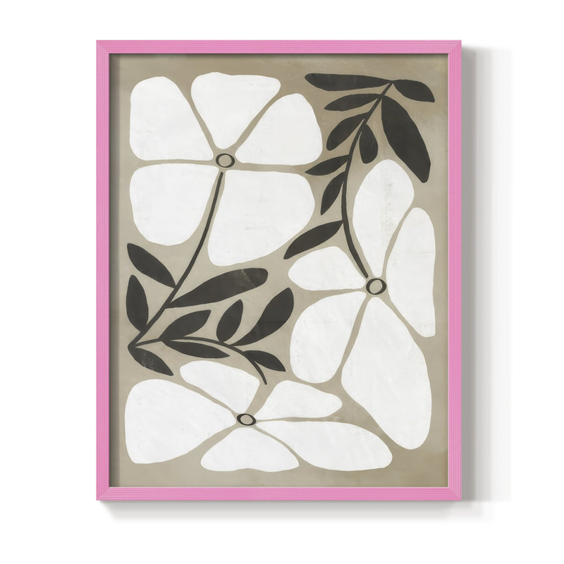 «Melty Blooms I», reproduction encadrée - bois massif, H 11 po x l 9 po, Rose