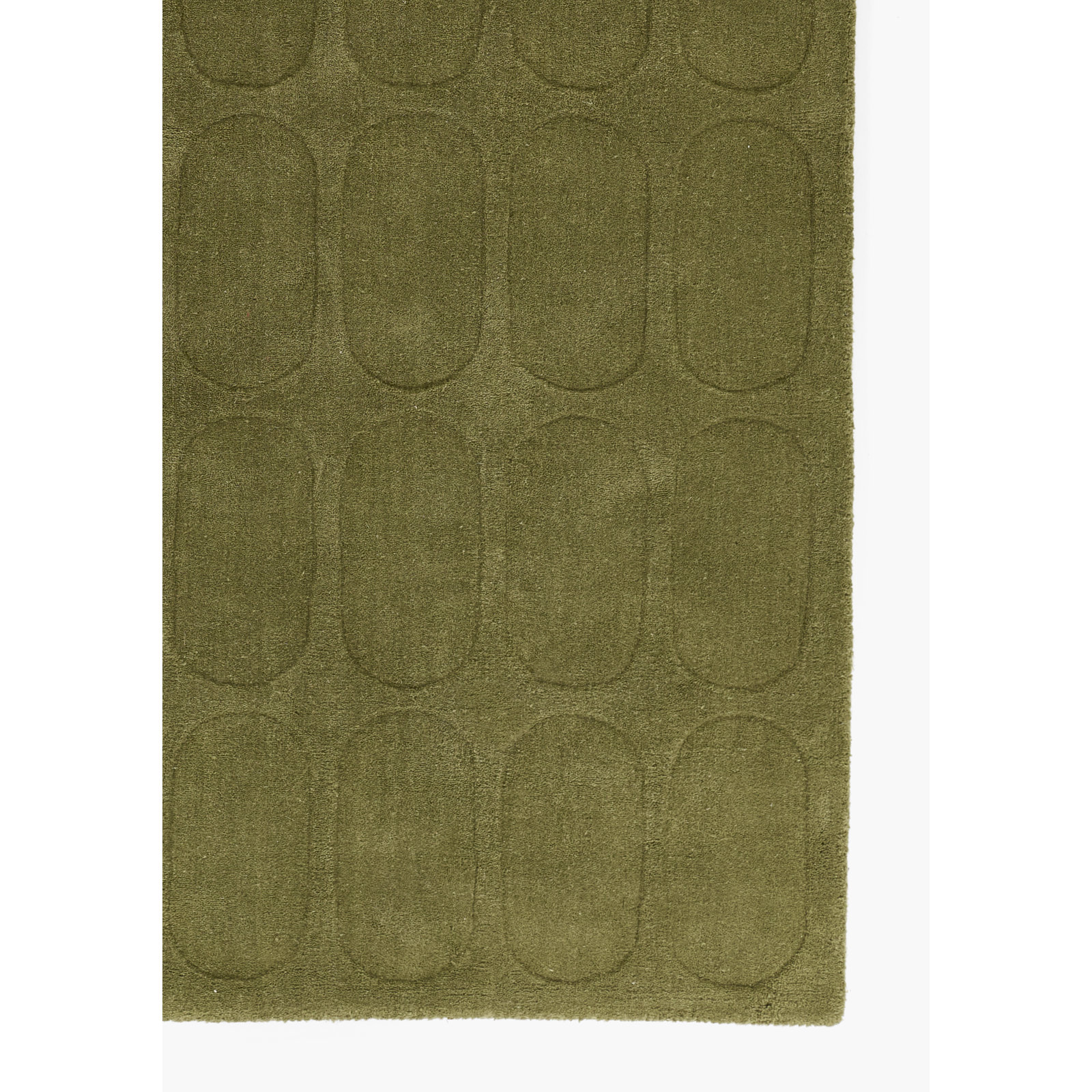Aldery Green Hand-Loomed Geometric Wool Rug, 2'3" X 8' Runner