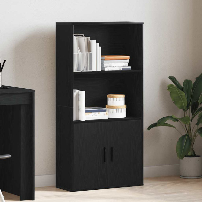 Bookcase 60X24x120 Cm Engineered Wood, Black Oak