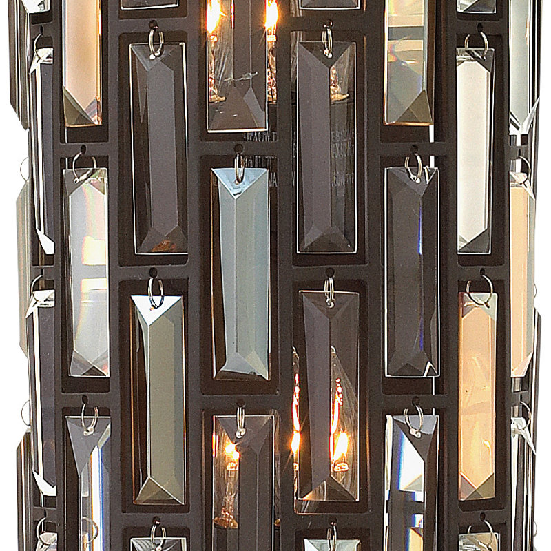 Vintage Bronze Dual-Light Candelabra Sconce with Amber Prism Accents