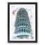The Leaning Tower of Pisa in Italy in Abstract - Picture Frame Painting Print-55737847-55737852
