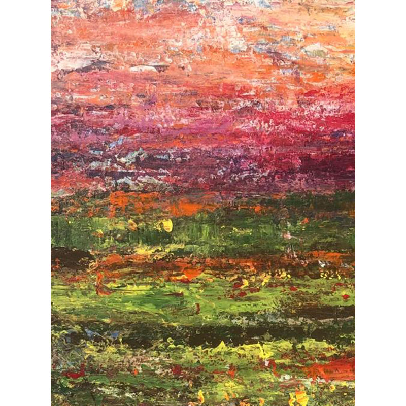 Abstrait de coucher de soleil | Avec cadre | Acrylique sur panneau de fibres à densité moyenne | Par Muhammad Yusuf