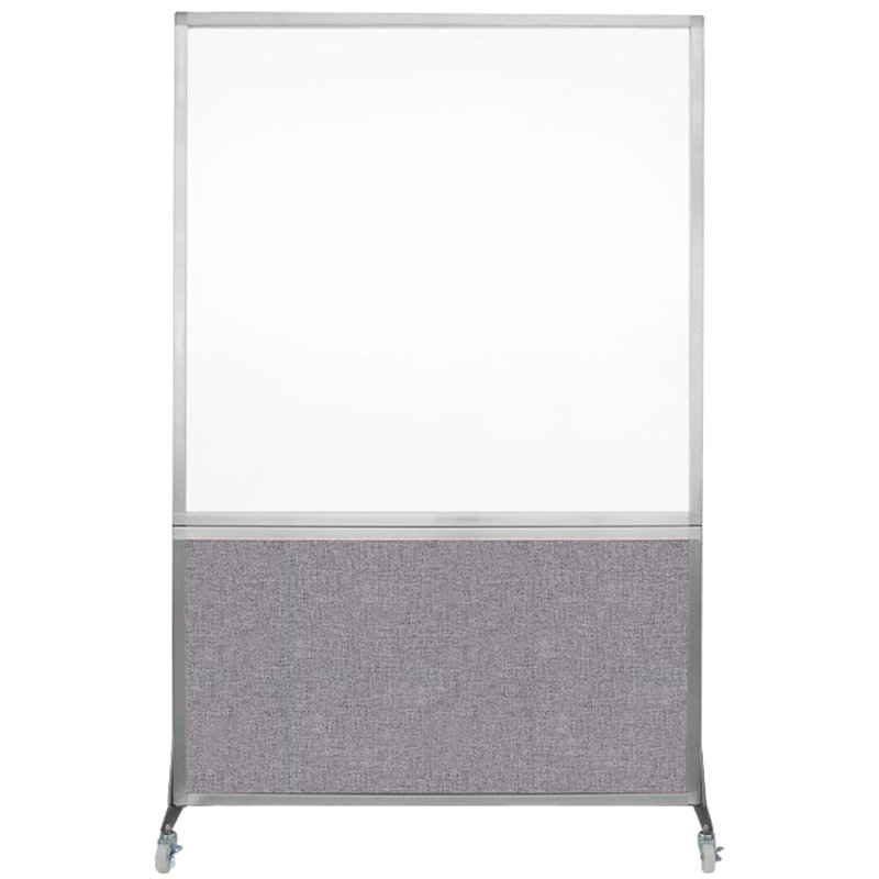 Tableau blanc mobile 6 'de haut DivideWrite, Gris nuageux, H 72 po x l 48 po, Argent