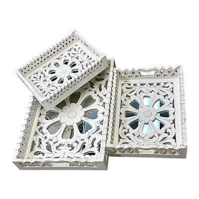 Solid Wood Tray - Set of 3