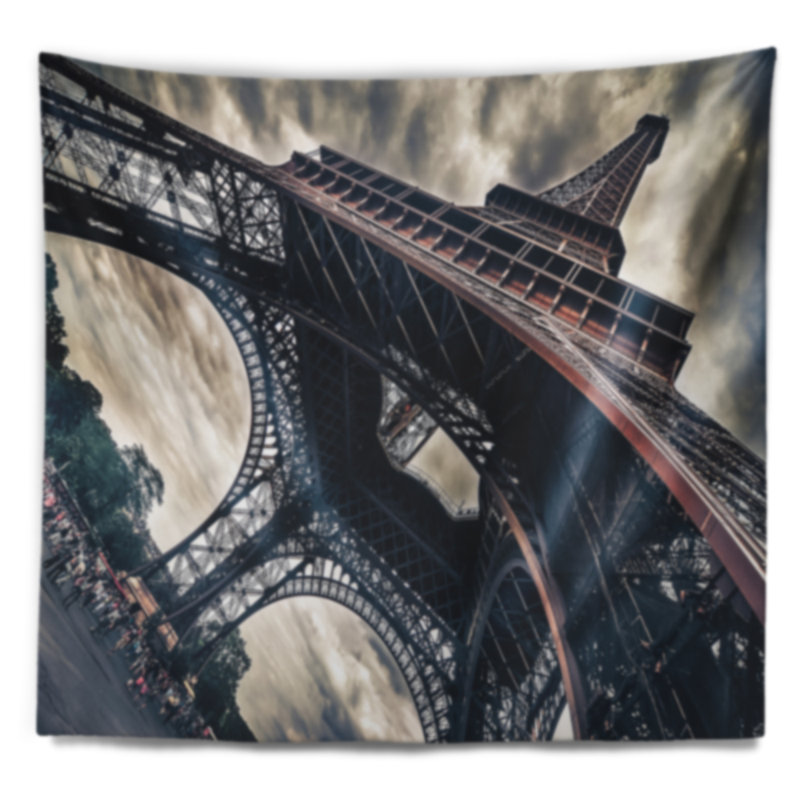 Tapisserie de style urbain avec tour Eiffel, H 32 po x l 39 po