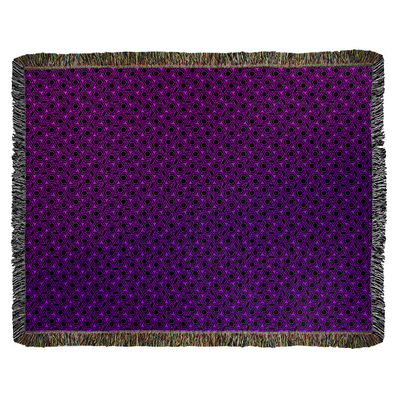 Couverture tissée hexagonale Katelyn Elizabeth, l 37 po x L 52 po, Mauve foncé