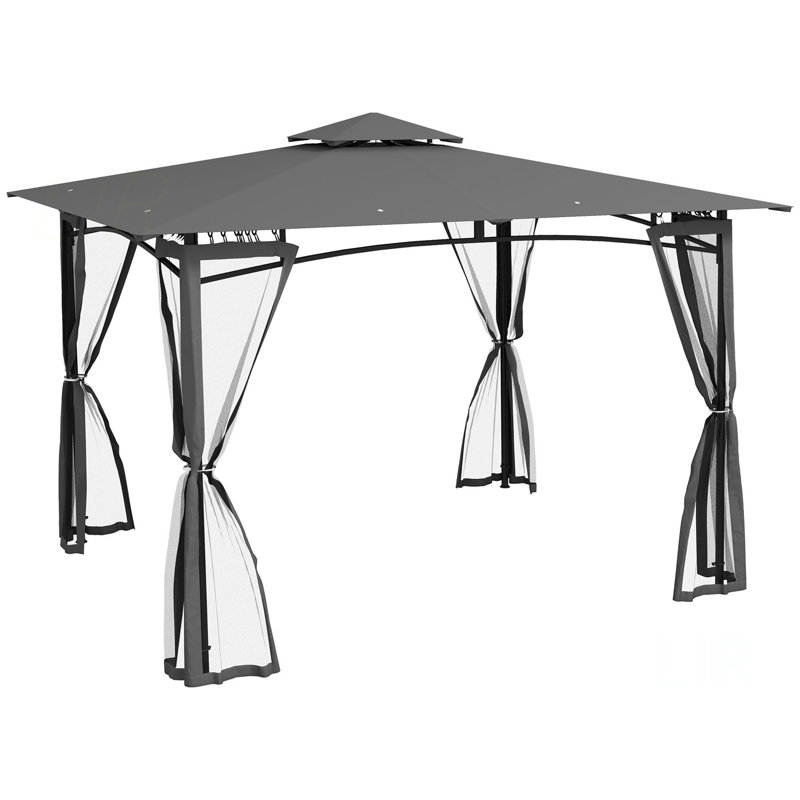 Abri de jardin avec filet Outsunny, Gris