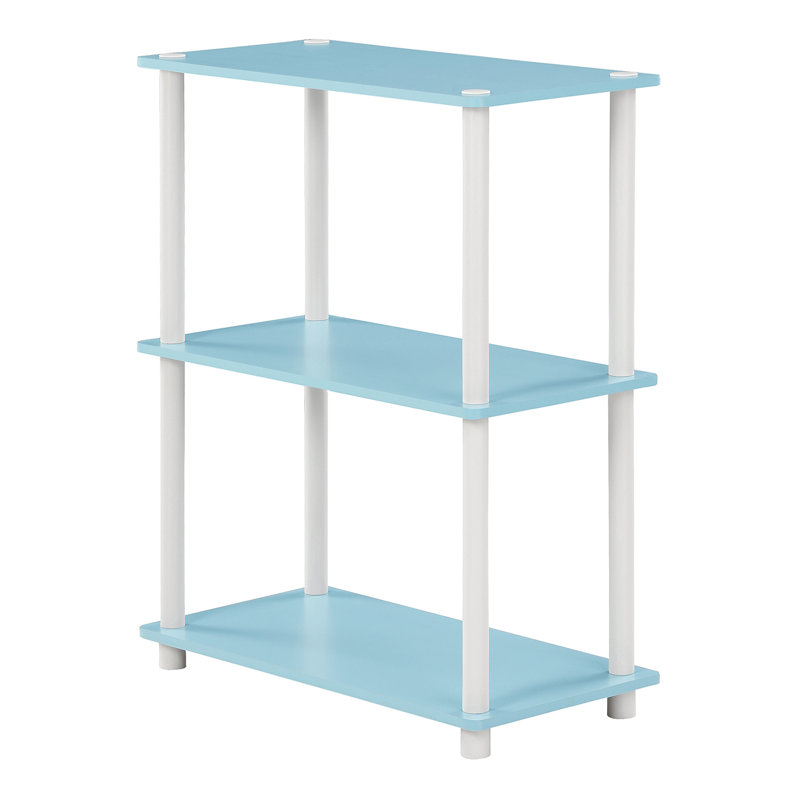 75.18cm H x 59.9cm W Etagere Bookcase, Light Blue/White, 1