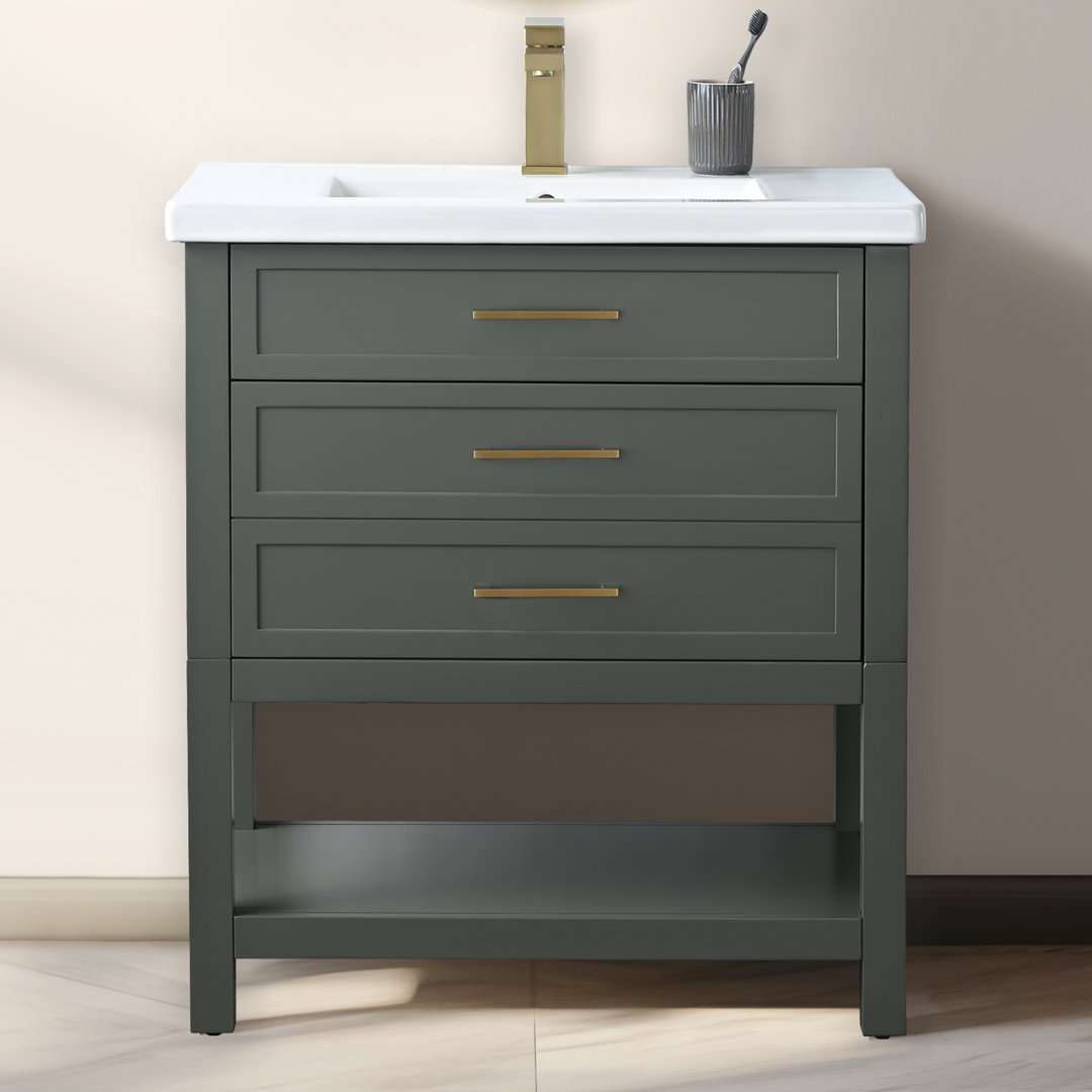 Vicini 30'' Single Vanity with Ceramic Top Mercury Row®